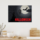 Halloween Spiderweb Night Scene Poster (Küche)