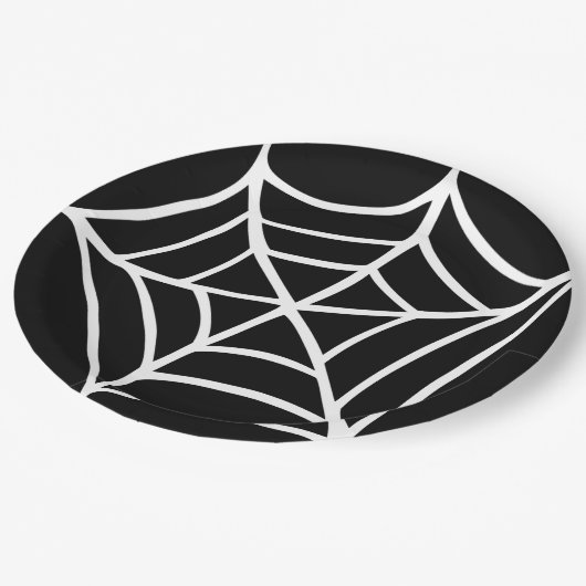 Halloween Spiderweb Paper Plate Pappteller (Schrägansicht)