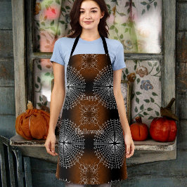 Halloween Spiderweb spinnen schwarz orange weiß Schürze