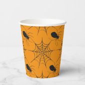 Halloween Spiderweb und Spider Pattern Pappbecher (Rückseite)