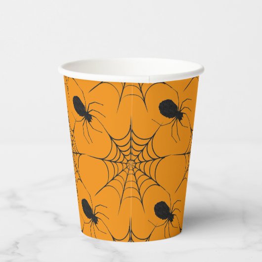 Halloween Spiderweb und Spider Pattern Pappbecher (Rechts)