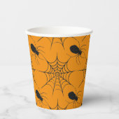 Halloween Spiderweb und Spider Pattern Pappbecher (Vorderseite)