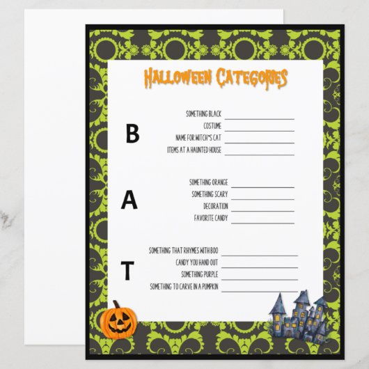 Halloween-Spiel (Vorne/Hinten)