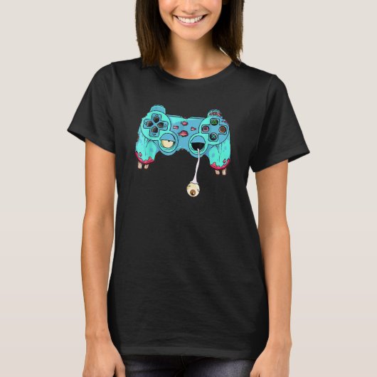 Halloween-Spieler-Zombie-Controller-Videospieler-K T-Shirt (Vorderseite)