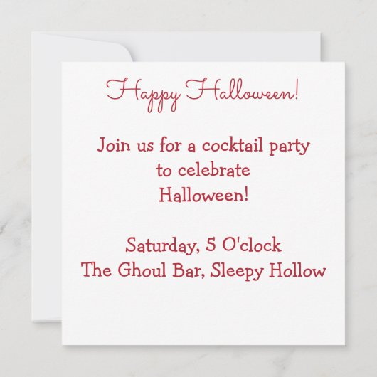 Halloween-Spinne Einladung (Rückseite)