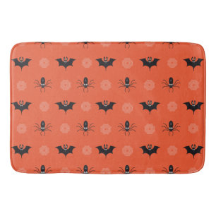 Halloween-Spinne, Fledermaus und Cobweb-Muster Badematte