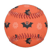 Halloween-Spinne, Fledermaus und Cobweb-Muster Baseball (Rückseite)