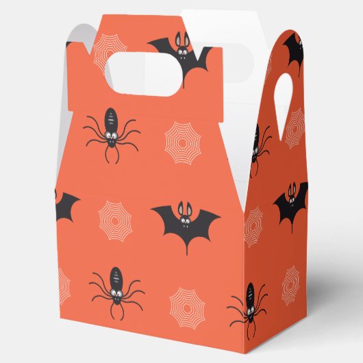 Halloween-Spinne, Fledermaus und Cobweb-Muster Geschenkschachtel (Geöffnet)