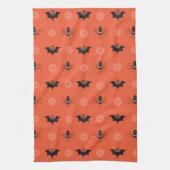Halloween-Spinne, Fledermaus und Cobweb-Muster Geschirrtuch (Vertikal)