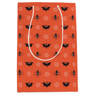Halloween-Spinne, Fledermaus und Cobweb-Muster Mittlere Geschenktüte