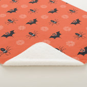 Halloween-Spinne, Fledermaus und Cobweb-Muster Sherpadecke (3/4)