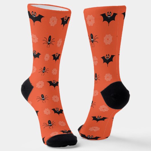 Halloween-Spinne, Fledermaus und Cobweb-Muster Socken (Gewinkelt)