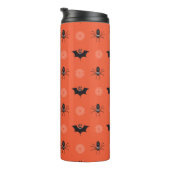 Halloween-Spinne, Fledermaus und Cobweb-Muster Thermosbecher (Nach rechts gedreht)