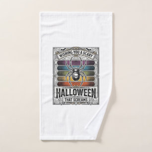 Halloween-Spinne Gruselig Retro-Gravur Regenbogenn Handtuch