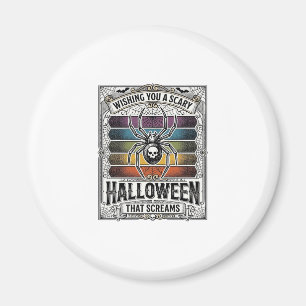 Halloween-Spinne Gruselige Retro-Gravur Regenbogen Magnet