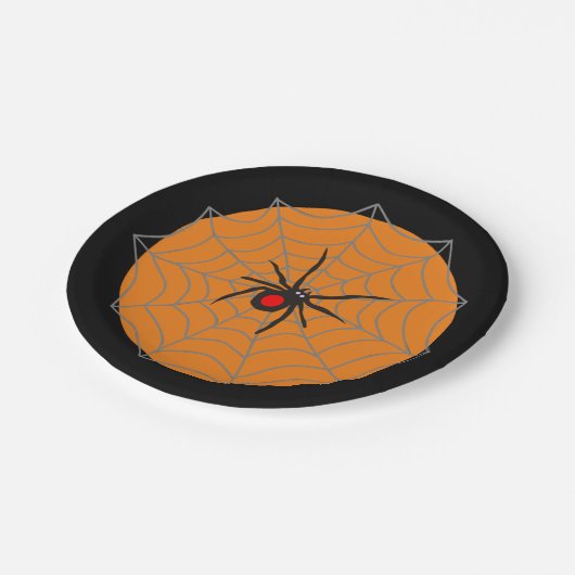Halloween-Spinne Pappteller (Schrägansicht)