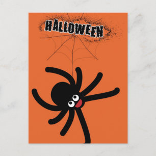 halloween spinne postkarte