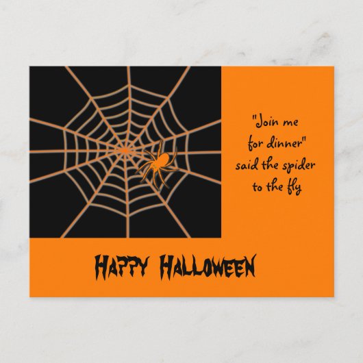 Halloween-Spinne und Webstext Postkarte (Vorderseite)