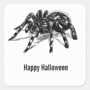 Halloween-Spinnen-Aufkleber Quadratischer Aufkleber