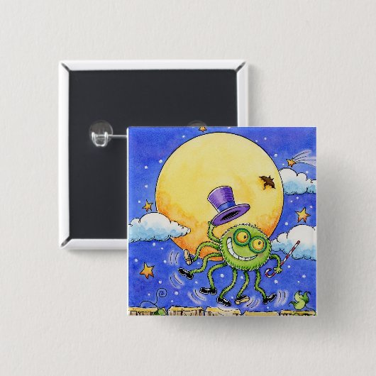 Halloween-Spinnen-Knopf Button (Vorne & Hinten)