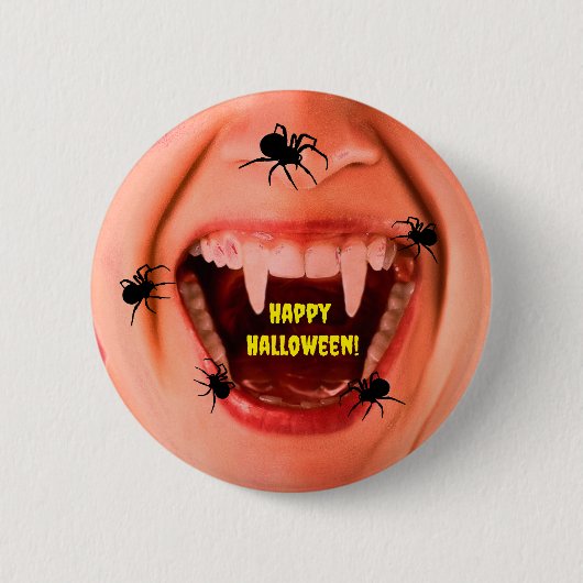 Halloween Spinnen Knopf Button (Vorderseite)
