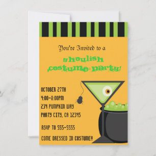 Halloween-Spinnen-Martini-Cocktailparty-Einladung Einladung