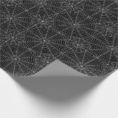 Halloween-Spinnen-Netze auf Schwarzem Geschenkpapier (Ecke)