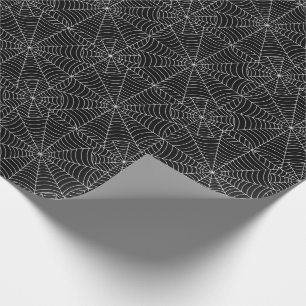 Halloween-Spinnen-Netze auf Schwarzem Geschenkpapier