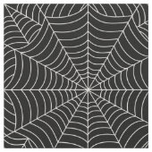 Halloween-Spinnen-Netze auf Schwarzem Stoff (Nahaufnahme)