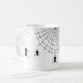 Halloween Spinnen Schwarze Spinnennetze Spooky Kaffeetasse (Vorderseite Links)