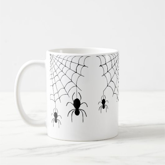 Halloween Spinnen Schwarze Spinnennetze Spooky Kaffeetasse (Links)
