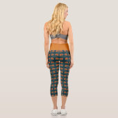 Halloween, Spinnen, Webs, Orangerlilie, Dunkler Wh Capri Leggings (Rückseite)