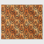 Halloween Spinnenmuster Muster Kupfer Schwarz Geschenkpapier (Flach)