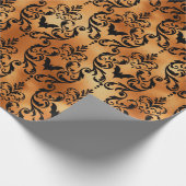 Halloween Spinnenmuster Muster Kupfer Schwarz Geschenkpapier (Ecke)