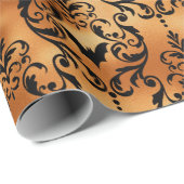 Halloween Spinnenmuster Muster Kupfer Schwarz Geschenkpapier (Rolleneckpunkt)