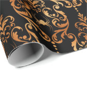 Halloween Spinnenmuster Schwarzer Kupfer Geschenkpapier (Rolleneckpunkt)
