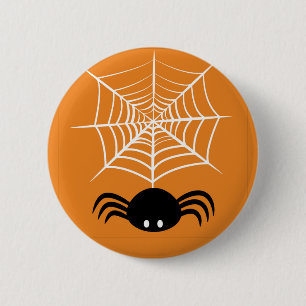 Halloween Spinnennetz Button