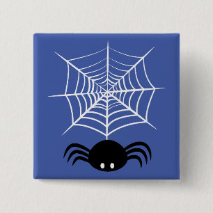 Halloween Spinnennetz  Button