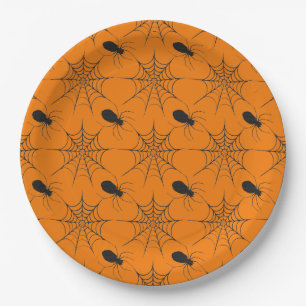 Halloween-Spinnennetz-Muster Pappteller