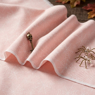 Halloween-Spinnennetz-Muster Rosa Weiß ID1328 Stoff