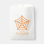 Halloween-Spinnennetz Orange-Leckerei Geschenktütchen (Vorderseite)