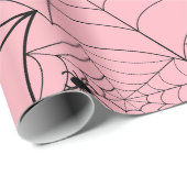 Halloween Spinnennetz Pastellrosa Spinnennetz Geschenkpapier (Rolleneckpunkt)