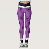 Halloween Spinnennetz schwarz und lila Leggings (Vorderseite)