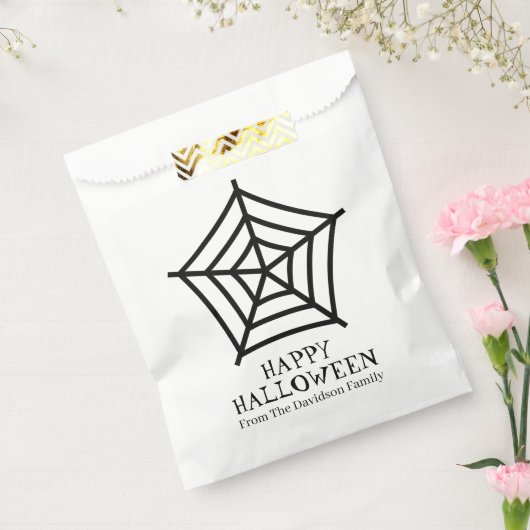 Halloween Spinnennetz Schwarz-weiße benutzerdefini Geschenktütchen (Versiegelt)