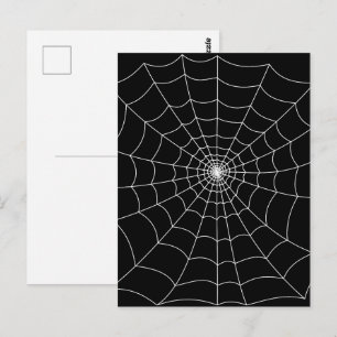 Halloween-Spinnennetz schwarzes und weißes gothisc Postkarte