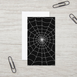 Halloween-Spinnennetz schwarzes und weißes gothisc Visitenkarte
