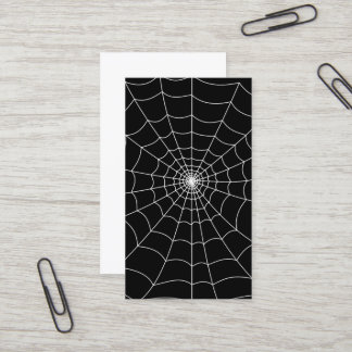 Halloween-Spinnennetz schwarzes und weißes gothisc Visitenkarte