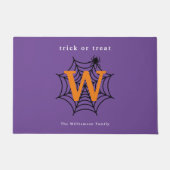 Halloween Spinnennetz Süßes oder Saures Monogramm Fußmatte (Vorderseite)