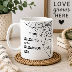 Halloween Spinnennetz Willkommen Kaffeetasse