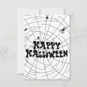 Halloween Spinnennetze Handgezeichnet Karte